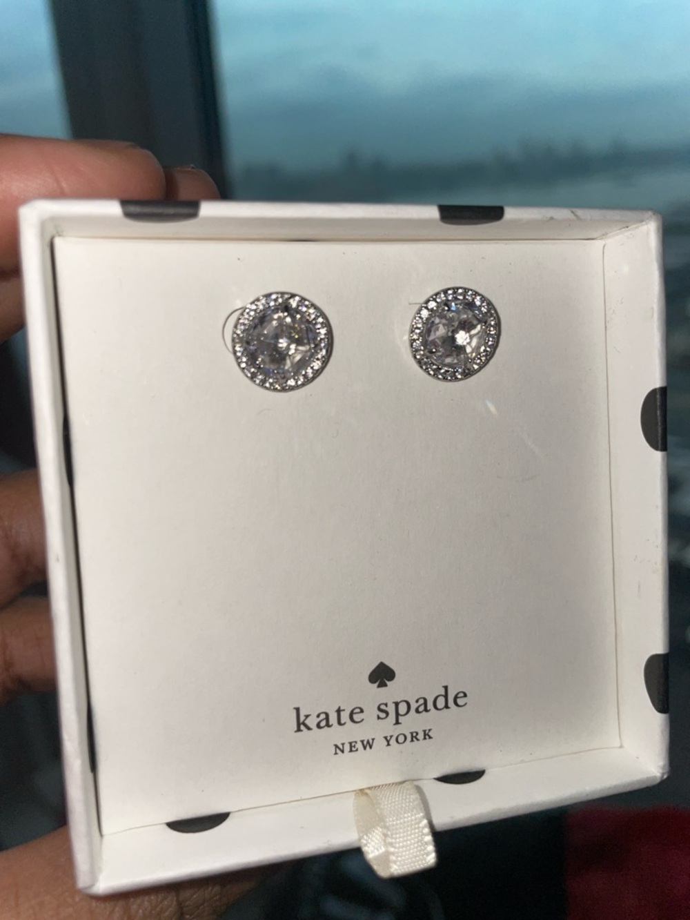 Kate Spade Clear Crystal Halo Stud Earrings - Picture 6 of 7